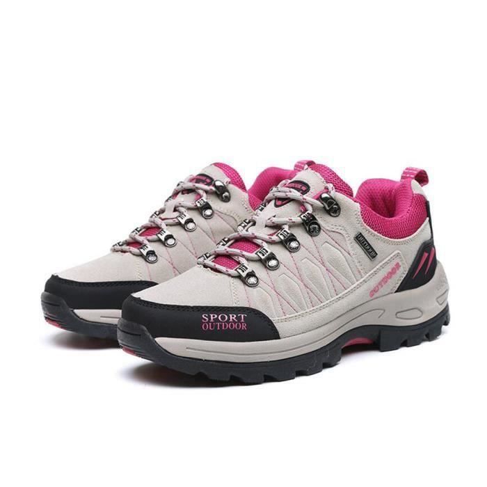 Chaussures de randonnée en cuir femme - NH 500 - Gris Kaki - Quechua