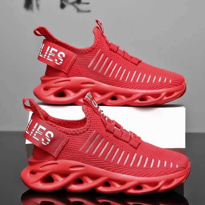 Baskets Garcon Fille Chaussures de sport Textile Couleur unie Respirant Printemps Pour enfant 7 12 ANS Rouge Rouge Cdiscount Chaussures