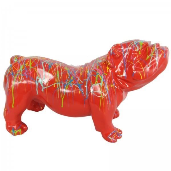 Statue en résine chien bouledogue anglais astre noir - 60 cm | Prin