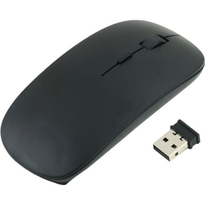 Souris Ultra Plate pour MACBOOK Air APPLE Sans Fil USB Universelle Capteur Optique 3 Boutons Couleur – Couleur:NOIR