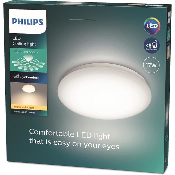 Plafonnier LED - Philips - CL200 - Rond - 17W - Blanc chaud 2700K - Intérieur Plafonnier LED - Philips - CL200 - Rond - 17W - Blanc chaud 2700K - Intérieur