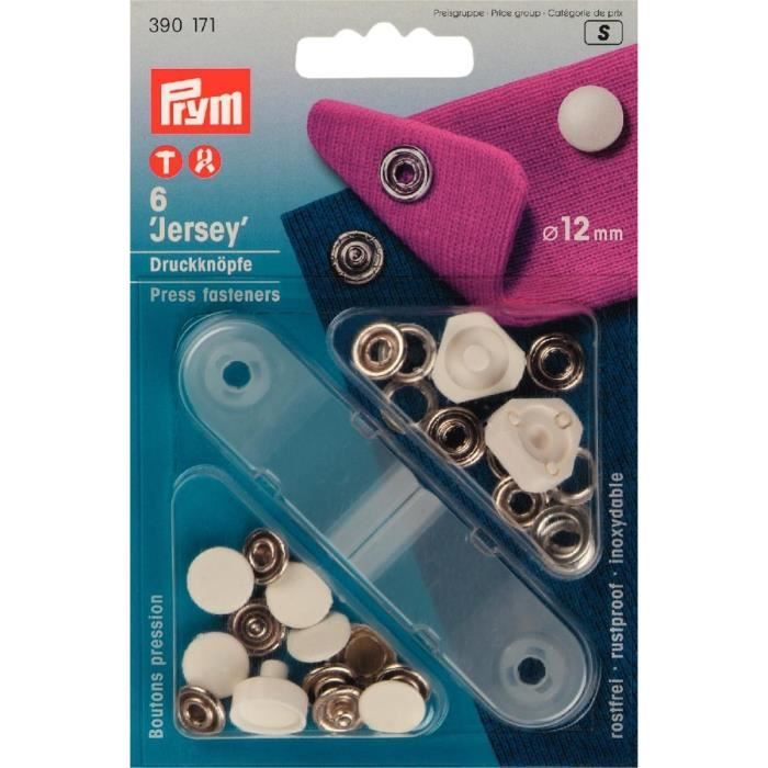 20 pièces Bouton pression 10 mm plastique blanc