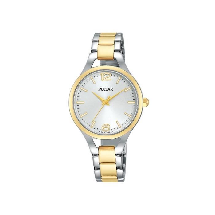 Montre PULSAR Femme mod le CLASSIQUE Argent e et Dor e PH8186X1