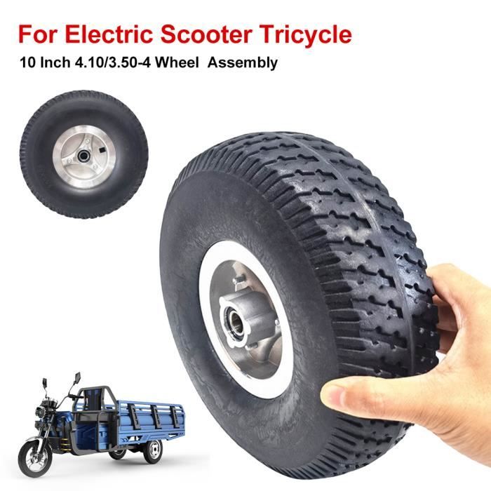10 pouces 4.10/3.50-4 Pneu solide 260*85 pneus pleins avec moyeu de roue en  alliage d'aluminium pour scooter électrique tricycle - Cdiscount Auto