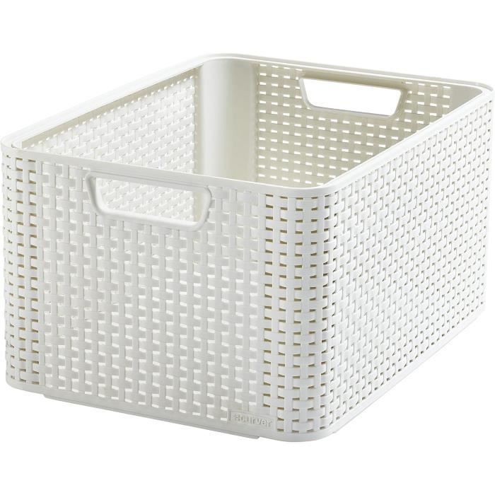 Corbeille A Linge CURVER Boîte De Rangement Style 30L Aspect Rotin Texturé - Chocolat - 44,5x33x24,8 Cm - 70% Recyclé Corbeille A Linge CURVER Boîte De Rangement Style 30L Aspect Rotin Texturé - Chocolat - 44,5x33x24,8 Cm - 70% Recyclé