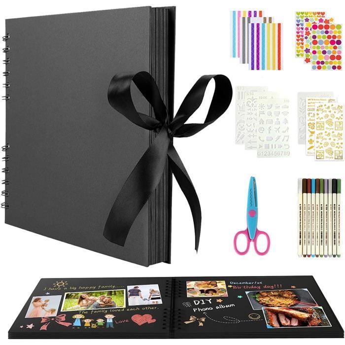 BOZHZO Album Photo Scrapbooking Traditionnel, 80 Pages Kit de Livre