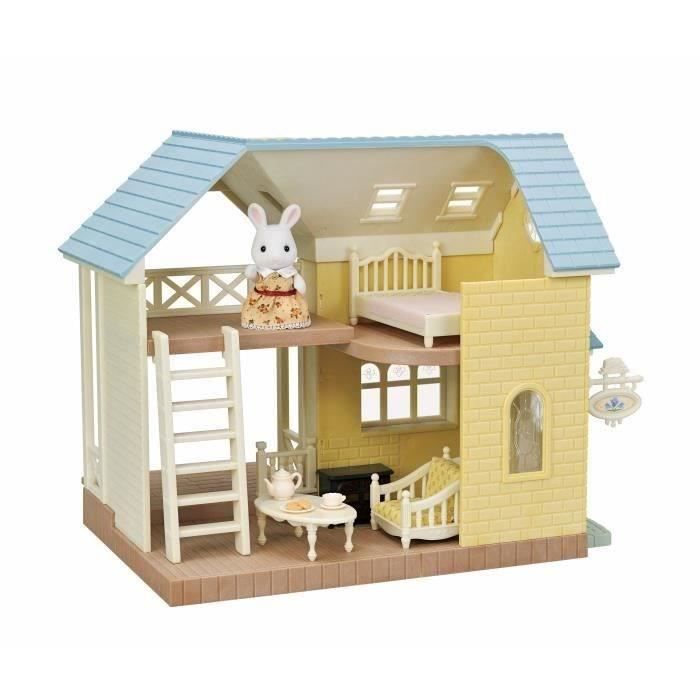Coffret Le cottage au toit bleu SYLVANIAN FAMILIES 5671 Pour Enfant de 5 ans et plus Mobilier inclus Cdiscount Jeux Jouets