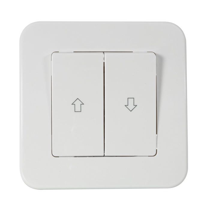Interrupteur Commande Volet Roulant Blanc Tactile Karre Novella, Polycarbonate, Intérieur/mur