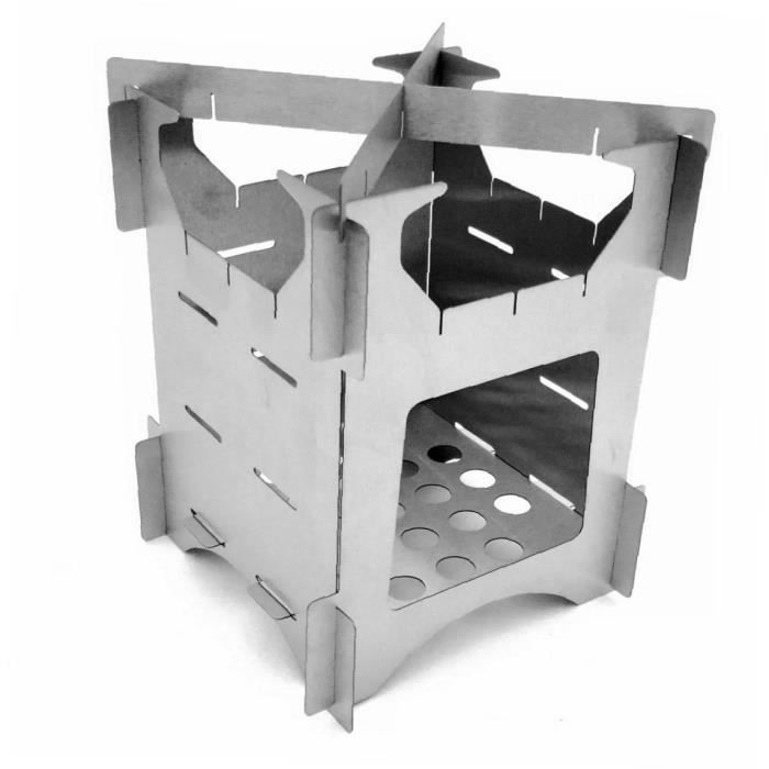 Poêle à Bois Pliant Pour Camping – Acier Inox – Ultra Compact – Neuf