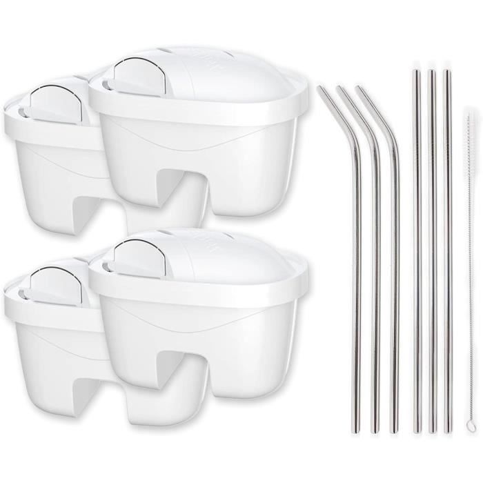 Lot de 8 pailles en verre transparentes avec 2 brosses, passent au lave