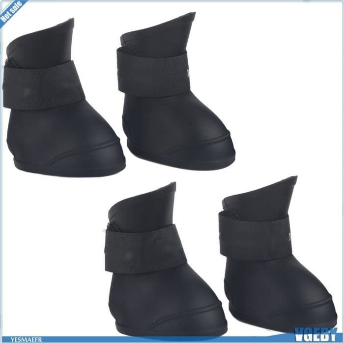 Meilleurs prix pour Chaussures de Pluie pour Chien en Silicone Antidérapantes Impermeables - V GEBY - L Noir