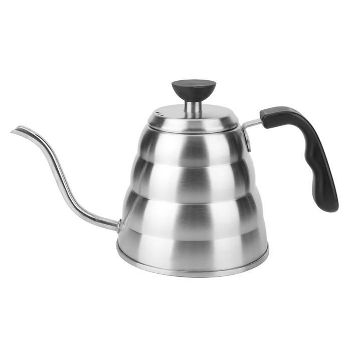 Bouilloire à Café Col De Cygne VBESTLIFE 1,2L Acier Inoxydable - Verseuse Gooseneck Avec Poignée Bambou