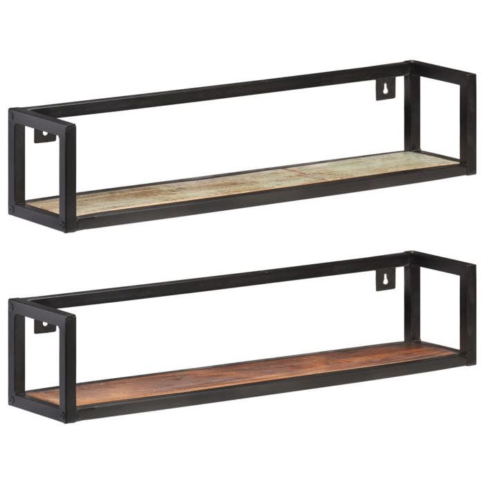 vidaXL Étagères murales 2 pcs 80 cm Bois de récupération massif 320671