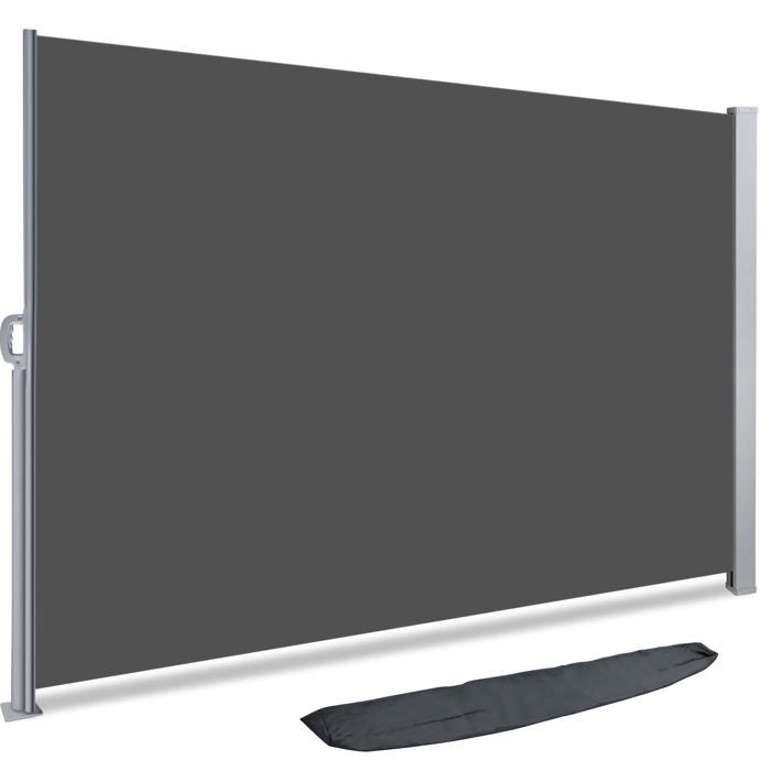 VOUNOT  Paravent retractable avec housse de protection 180x300cm Gris