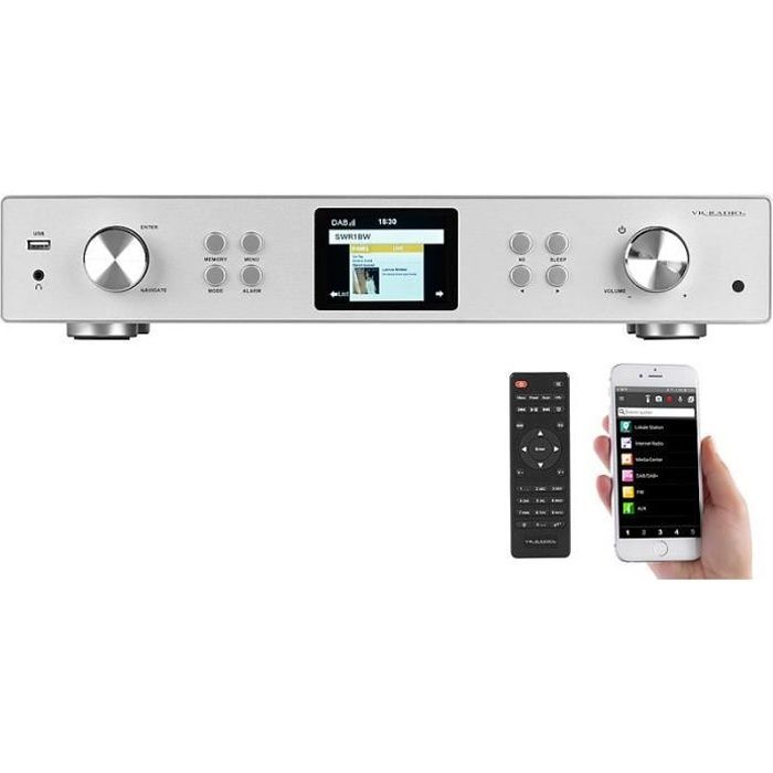 Tuner Hi-Fi connecté DAB+/FM/web radio avec fonction streaming et lecteur MP3