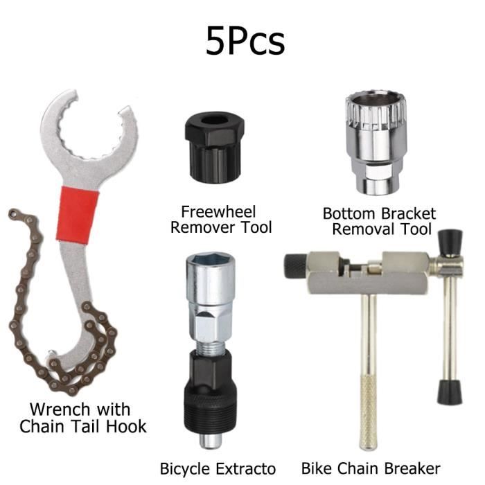 Kit Outil Vélo Complet : Extracteur Manivelle, Fouet à Chaîne, Démonte Couronne