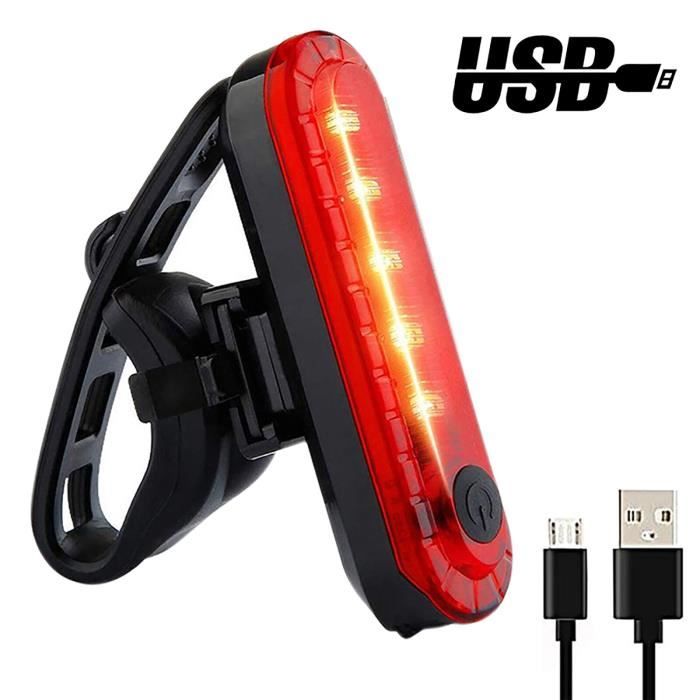 Lampe Vélo USB Rechargeable - 4 Modes, étanche, Pour Guidon Et Selle, Idéale VTT Camping