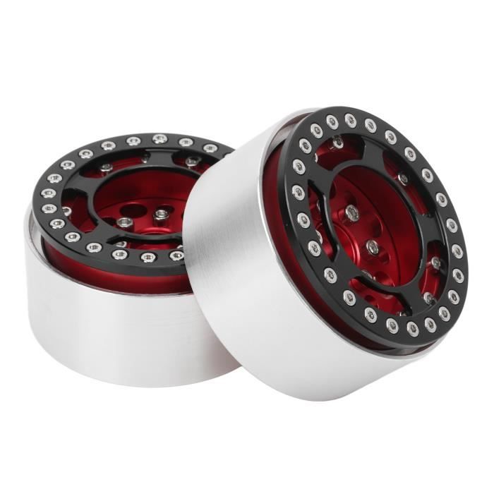 Pneus Gonflables 110mm + Jantes Beadlock 1.9 Rouge Pour RC Crawler TRX4 SCX10 Tamiya CC01 D90 - KEEDA