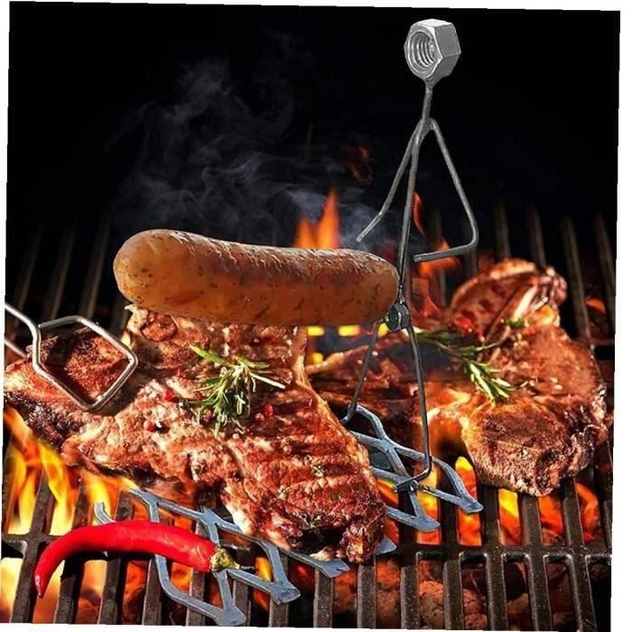 Fourchettes Reutilisables Droles De Barbecue q Metal Baton A Rotir En Forme D Hommes De Joie Grill Pour Le Feu De Camp Exterieur Cdiscount Maison