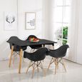 Ensemble table Salle à Manger Scandinave + 4 chaises Noir - YIPEEMA - 110x60x75cm - Adulte-1