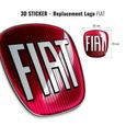 Autocollant Fiat 3D Remplacement Logo pour Grande Punto, Avant-1