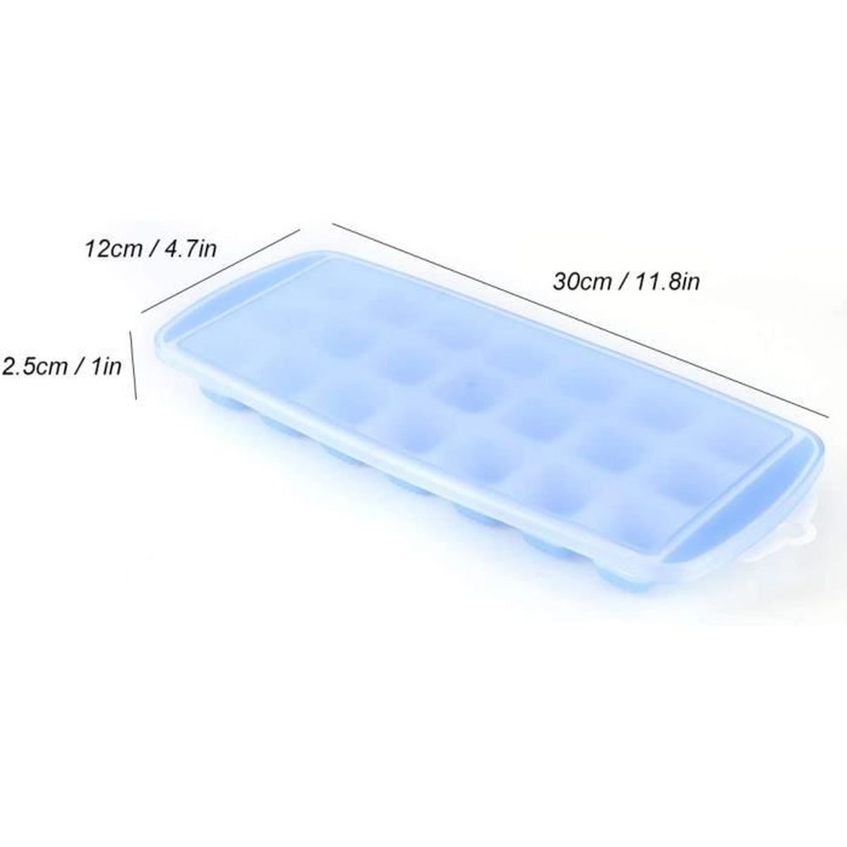 Plateau Congélation Silicone Avec Couvercle - Moules à Soupe - Bleu Lac