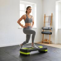 HOMCOM Step Fitness Aérobic – Hauteur Réglable 10/15/20 Cm, Surface Antidérapante, Charge Max 250 Kg