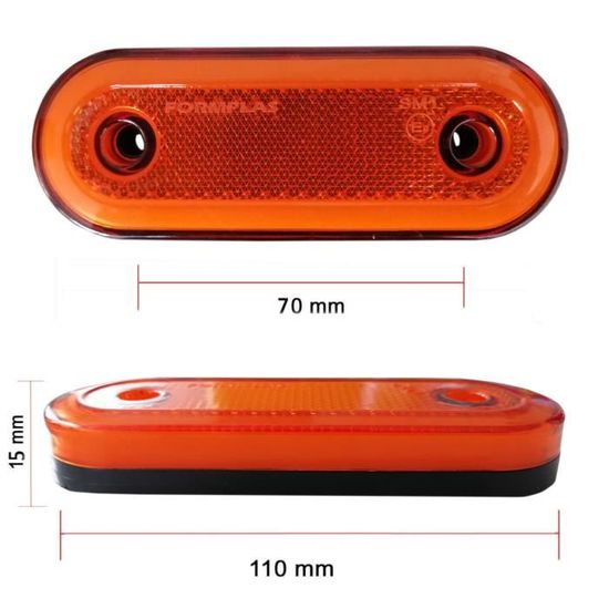 2x 12/24V Rouge 2 LED Lampe Feux Position Gabarit Latéral E-mark Camion Remorque 2x 12/24V Rouge 2 LED Lampe Feux Position Gabarit Latéral E-mark Camion Remorque