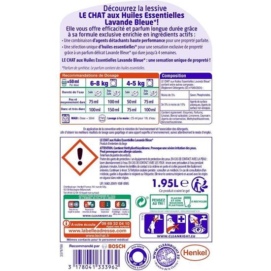 Le Chat Huiles Essentielles Lavande Bleue Lessive Liquide 39 Lavages Cdiscount Electromenager Le Chat Huiles Essentielles Lavande Bleue Lessive Liquide 39 Lavages Cdiscount Electromenager