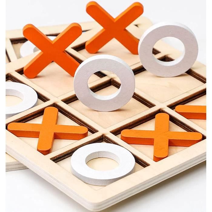 Jeu De Morpion (tic-tac-toe) En Bois – Jeu De Société Familial – Pour Enfants Et Adultes – Cadeau éducatif
