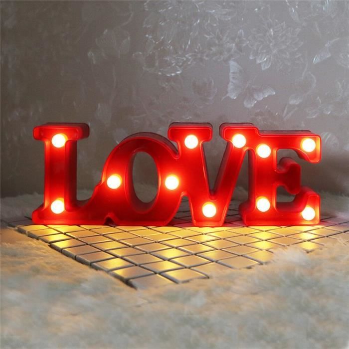 Lumière LED LOVE pour décoration de mariage, fournitures de fête