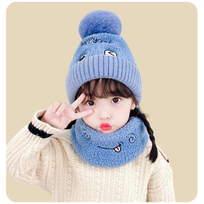 Kalavika Bonnet Enfant Unisexe en Laine tricotée écharpe Doux pour  cache-col Garçons Filles Coupe-vent Hiver 2-6 ans, Bleu - Cdiscount  Prêt-à-Porter