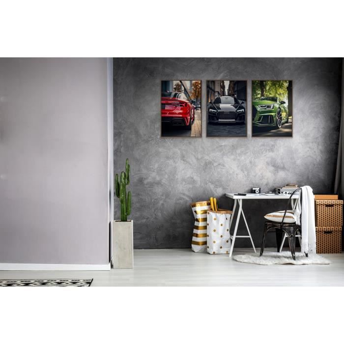 Décor Mural Silhouette De Voiture De Sport AUDI TT - Plaque Métal Noir Design Moderne Pour Intérieur/extérieur