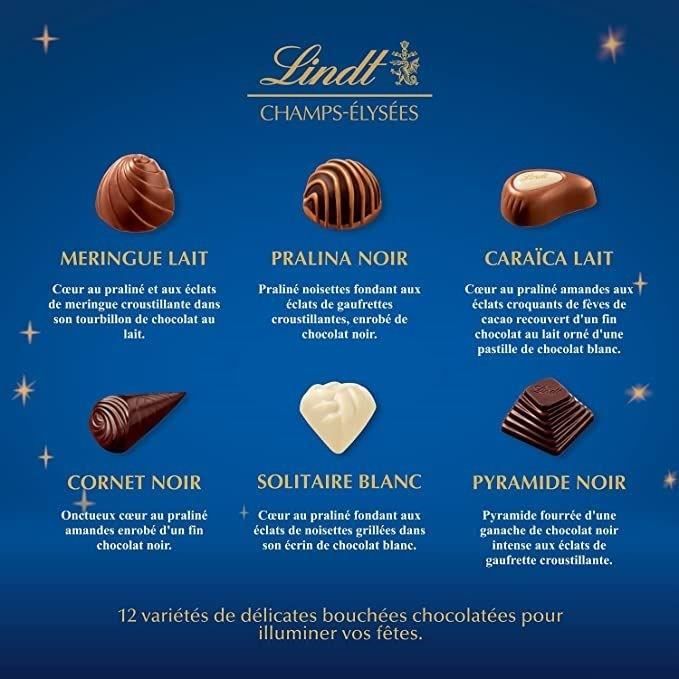LINDT Boîte de chocolat Assorti Champs-Elysées - 469 g - Cdiscount