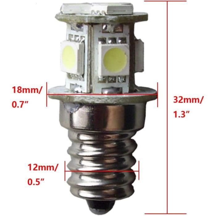 2 Ampoules LED E5 à Vis 12V Rouge - Haute Performance - Pour Modélisme Jouef, Roco, Lima, Marklin