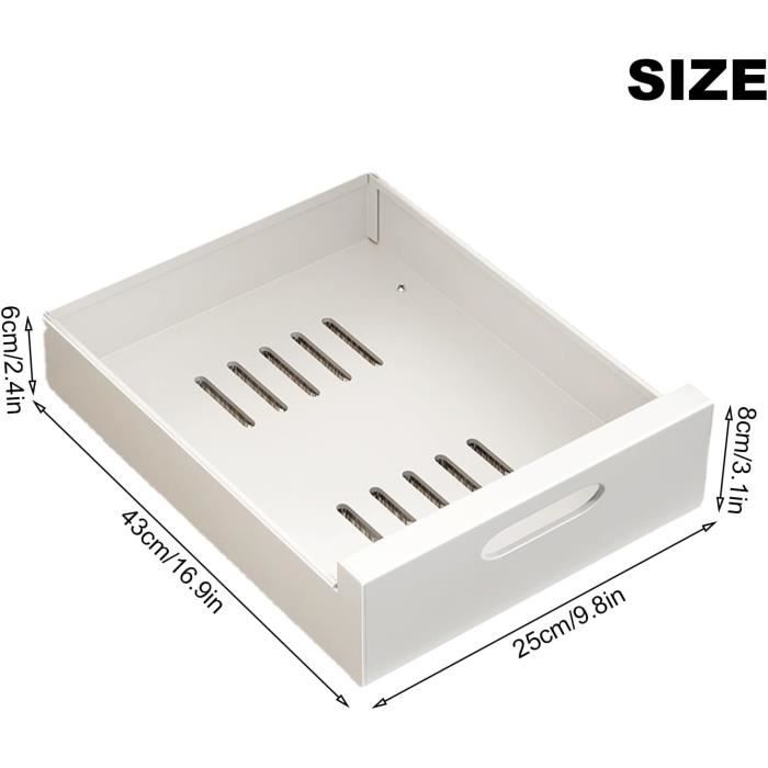 Tiroir Télescopique Extensible Pour Armoire Ou Cuisine - Noir - 32-52 Cm - NEUF