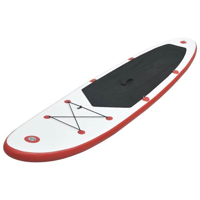 Planche à Paddle Gonflable SUP Kit Complet - 360x81 Cm, Rouge, Capacité 120 Kg, Avec Siège