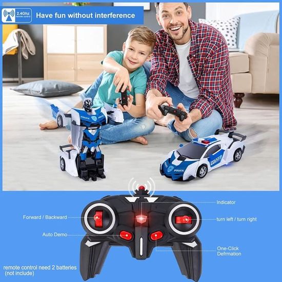2 Voitures-jouets Transformables Felly - Robots Magnétiques Pour Enfants 3-8 Ans - Sans Pile - Cadeau Anniversaire Ou Noël - 6