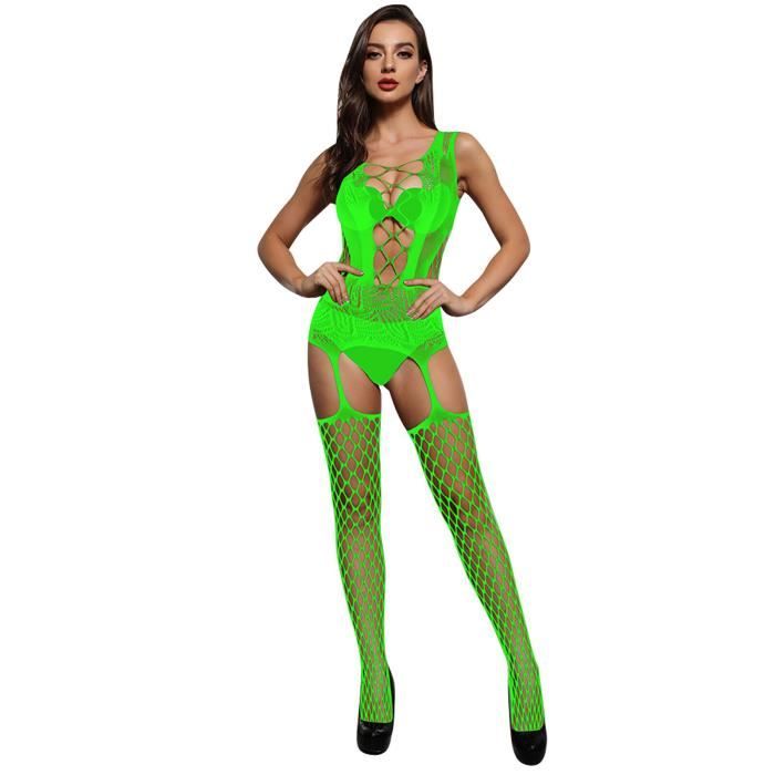 Ensemble De Lingerie,Robe En Résille Pour Femmes,caraco,nuisette