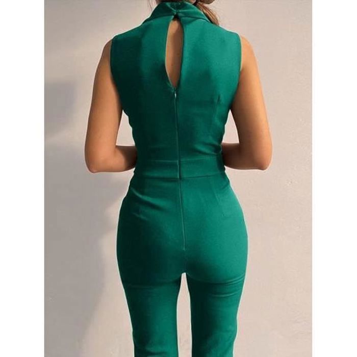 Combinaison Pantalon Femme élégante - Col V Sans Manches Pour Soirée Et Cocktail