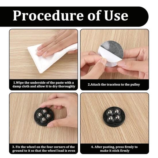 Lot De 8 Roulettes Pivotantes Pour Meubles - Roulette Meuble De 50 Mm