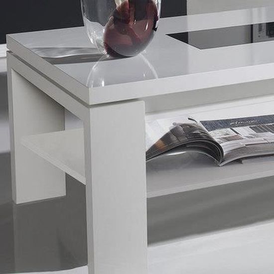 table basse relevable blanche design moselle cdiscount maison