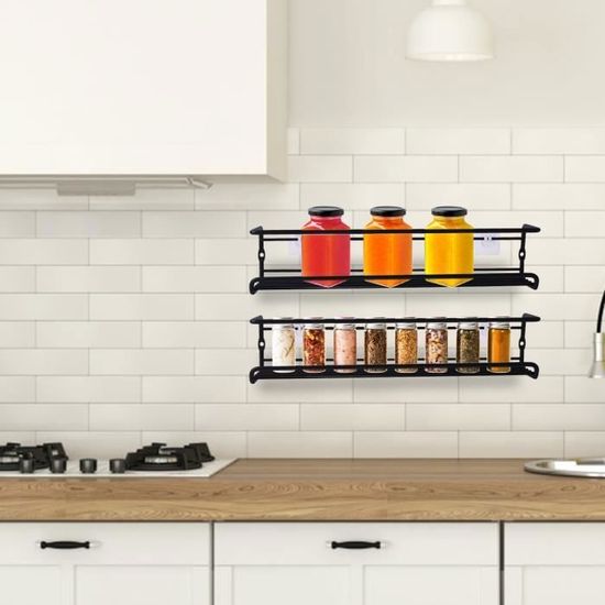 Priksia Étagère à épices Murale, Lot De 2 Organisateurs D'épices