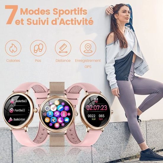 AIMIUVEI Montre Connectee Femme Smartwatch Fitness Sport Etanche IP67 avec Gestion Feminine Cardiofrequencemetre Montre Conn A30 Cdiscount Telephonie