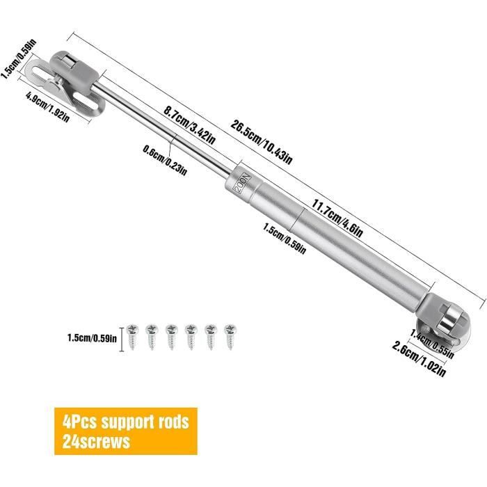 Amortisseur à Gaz 200mm 200N/20Kg Motoforti – Lot De 2, Pour Porte D'Armoire, Camping-car, Coffre