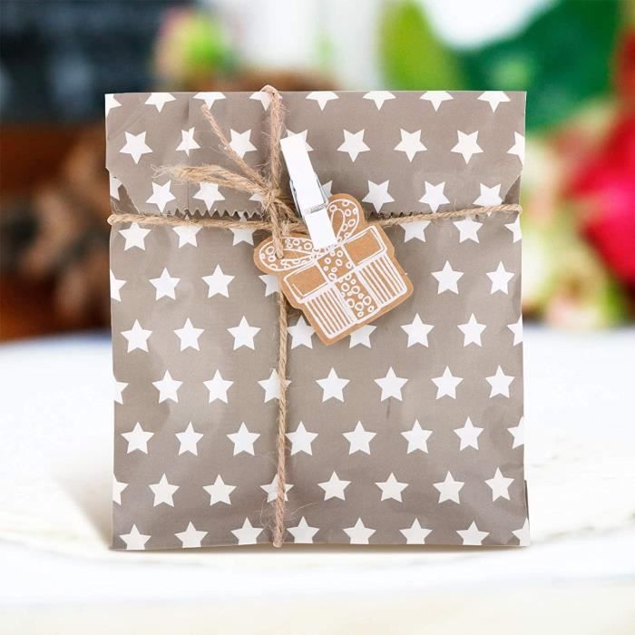 25pcs Petit Sac Cadeau en Papier Sachet Pochette Bonbon Forme