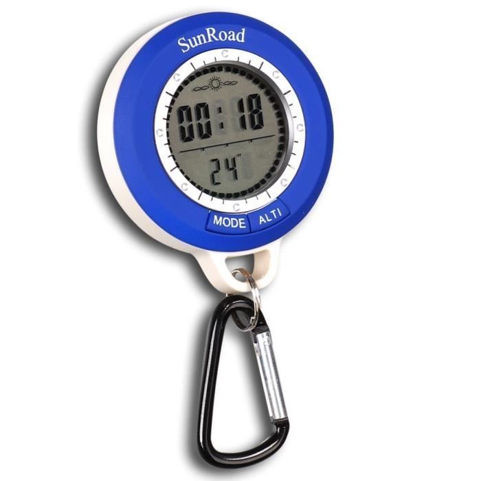 Altimètre Numérique électronique – LCD Rétroéclairé, Baromètre, Thermomètre, Météo, Horloge, Calendrier