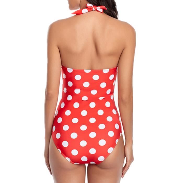Maillot De Bain Une Pièce Femme TcIFE - Push Up Amincissant Contrôle Ventre - Col V Bretelles Croisées - Taille S-XXL