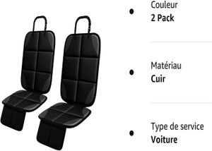Lot De 2 Tapis De Protection Pour Dossier De Siège Voiture - Nylon, Poches, Marron Noix De Coco