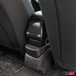 OFPURE Console Centrale Accoudoir Pour Peugeot 2008 - Boîte De Rangement 3USB Cuir Noir, Modification Dédiée 2012-2018